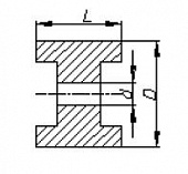 Ролик опорный  L=75 мм, D=128,5/26 мм PVC синий